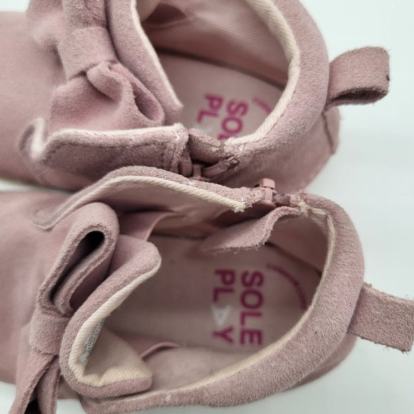 Sole Play Giana SZ 3.5 Infant Baby Girl Booties Shoes Pink Leather Bow - Picture 8 of 11
